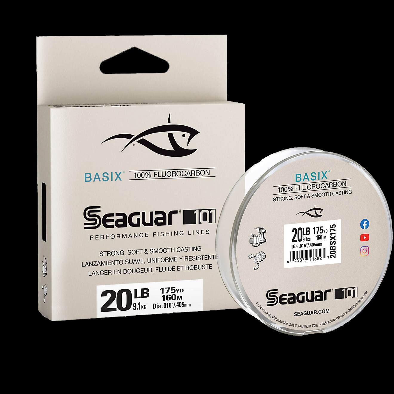 Seaguar Invizx 100% Fluorocarbon Fishing Line,  200 yds,  20lb Test