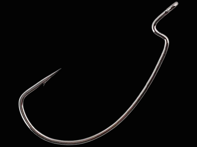 Gamakatsu 25 Pack EWG Offset Worm Hook (Black, 3/0)